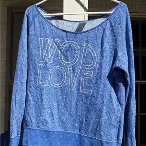 WOD LOVE Blue Pullover Sweatshirt